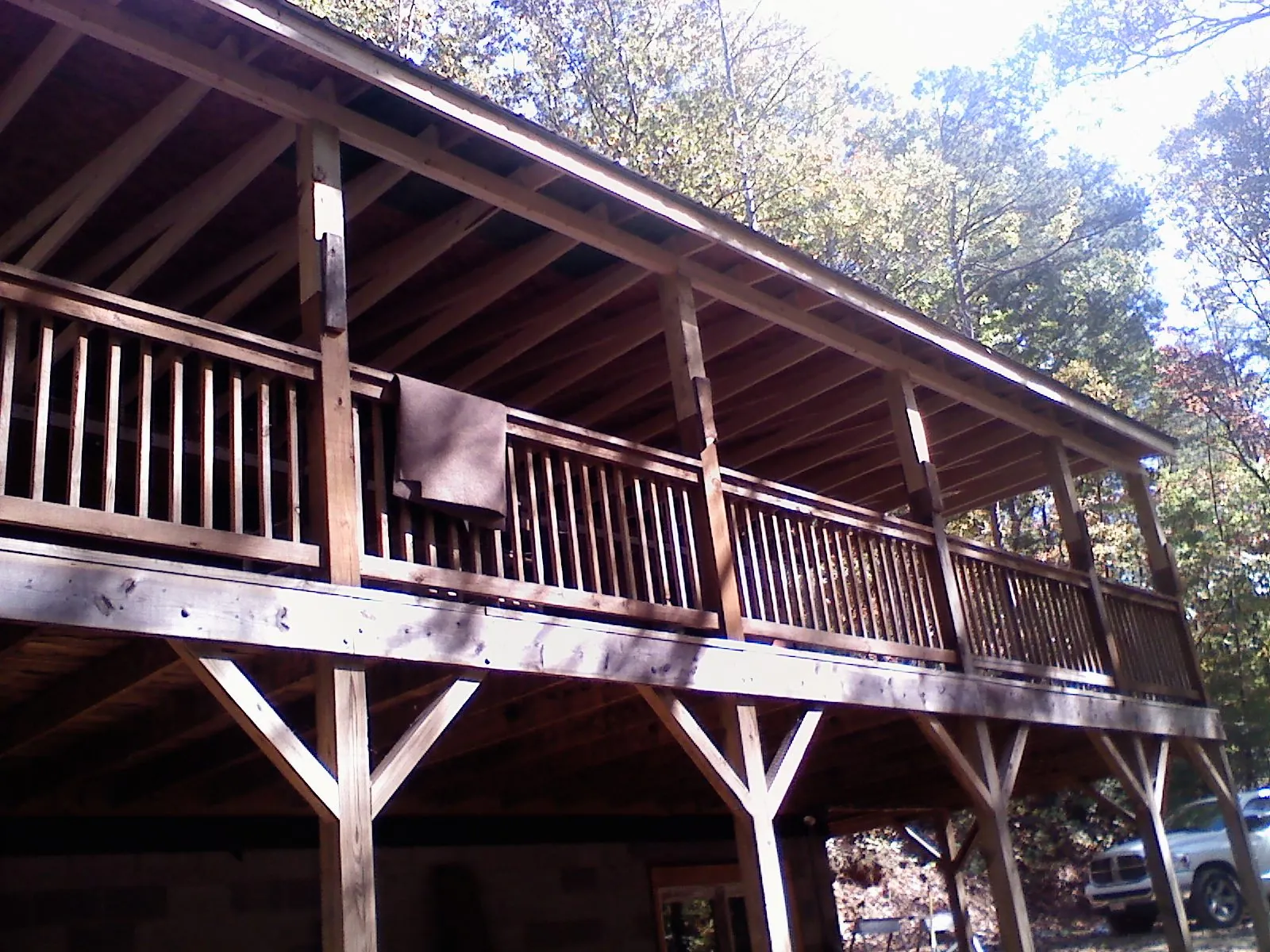 Timber framing under a new elevated porch and deck — Roof Leak Repair in Villa Rica by Roofing Brothers